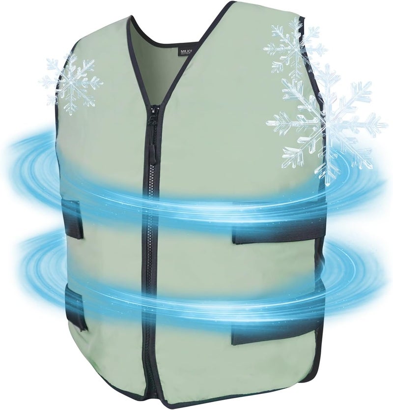 Mrice Cooling Vest for Men & Women - Adjustable Ice Vest for Motorcycle, Workers, Sports, Outdoor, Heat Relief - Image 1
